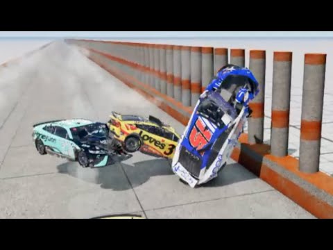 BeamNG Blowovers and Airborne Crashes at the Catchfence Thing