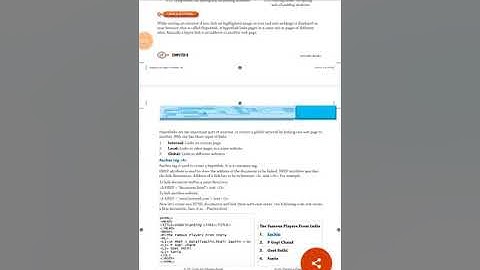 Class 8 chapter 4 topic hyperlinks in HTML