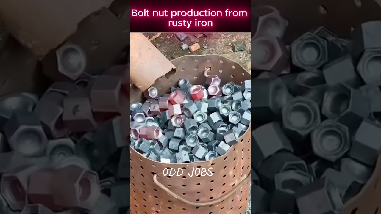 Bolt nut production from rusty iron.
