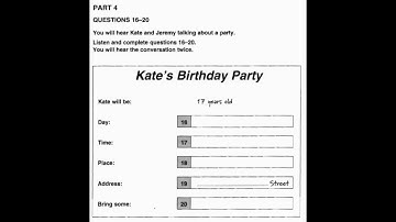 Listening A2, KET 2, Test 4, Part 4