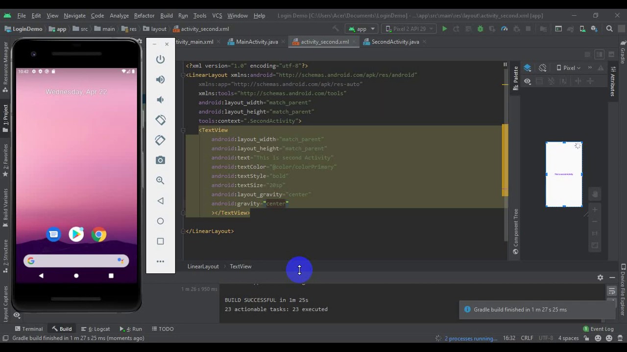 Simple login App in Android Studio for Beginners - YouTube