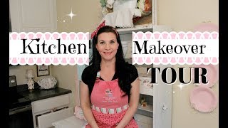 SHABBY CHIC KITCHEN HUTCH MAKEOVER & TOURPaint with Me