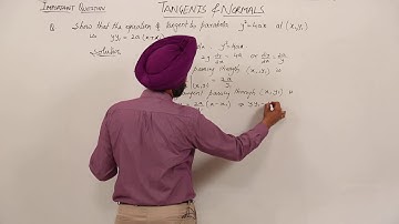 ICSE l CLASS 11 l MATH l APPROXIMATION l Tangent and Normals I Important Question l L18