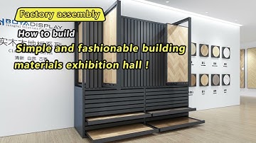 Pull out and rotating wooden floor display rack