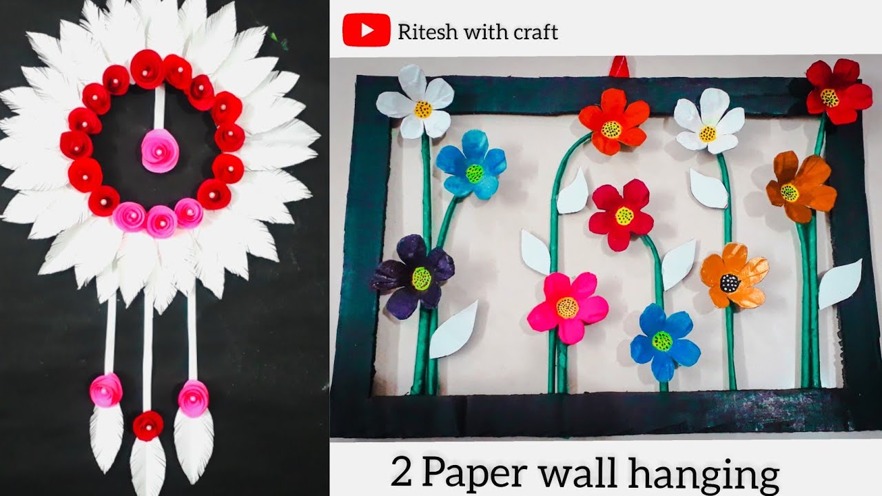 2 Unique paper wall hanging craft Egg tray craft 😱 Paper craft