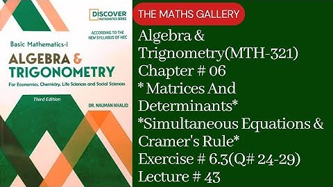 Basic Mathematics-1 | Algebra & Trigonometry(MTH-321) by Dr. Noman Khalid | Unit # 06 | Lecture # 43