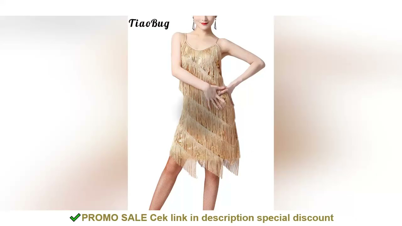 Womens Sleeveless Tassel Tango Latin Jazz Dress Sexy Sequins Latin Fringe Dresses Rumba Cha Cha Samb