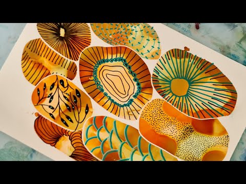 Abstract Painting with Alcohol Ink / Posca Pencil and Doodling [ 253 ]