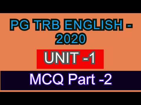 PG TRB ENGLISH || Unit 1 || MCQ Part 2