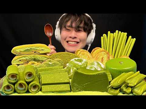 【ASMR】巨大抹茶パフェ🍵【咀嚼音/mukbang/Eating Sounds】