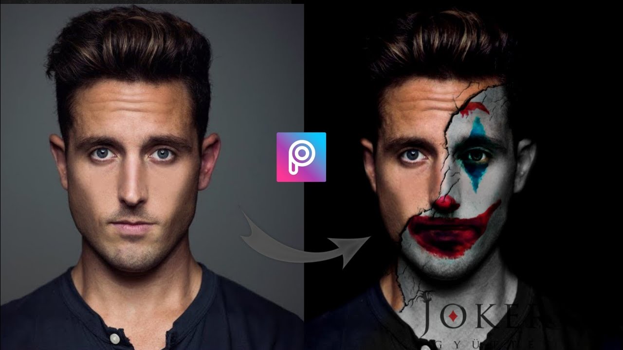 How to make Joker face🔥 Picsart editing tutorial Joker Face YouTube