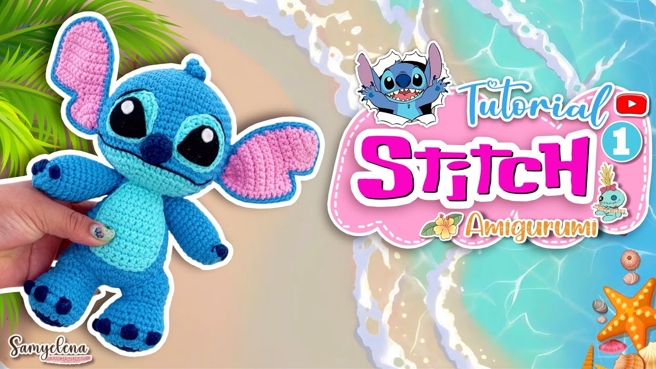 Stitch Amigurumi crochet parte 1 español/ingles tutorial