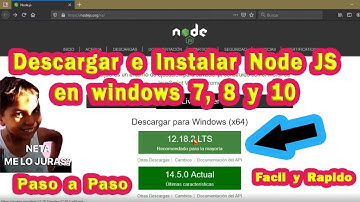 Instalar Node js en Windows10 8 y 7 (paso a paso) 2022