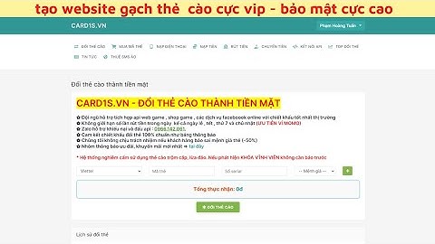 Hướng Dẫn Tạo Website Gạch Thẻ Cào , Mua Bán Thẻ Game , 3 Cấp Bậc CTV , Chức Năng Cực Vip | ANORI.VN
