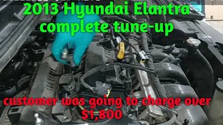 2013 Hyundai Elantra complete tune-up (the customer was going to get charged over $1,800)