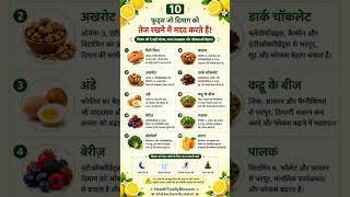 🧠 दिमाग को तेज रखने वाले 10 सुपरफूड्स | Memory &amp; Focus Boosting Foods #Shorts