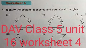 Math class 5 unit 16 worksheet 4 dav public school ।। DAV Class 5 unit 16 worksheet 4।। Triangle
