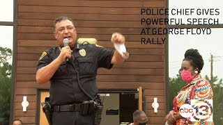 Acevedo and mayor turner both said in a rally on sunday they will
stand with floyd's family. also wants his officers to give police
escort during f...