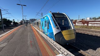 Metro HCMT Arriving &amp; Departing Middle Footscray Station to Watergardens