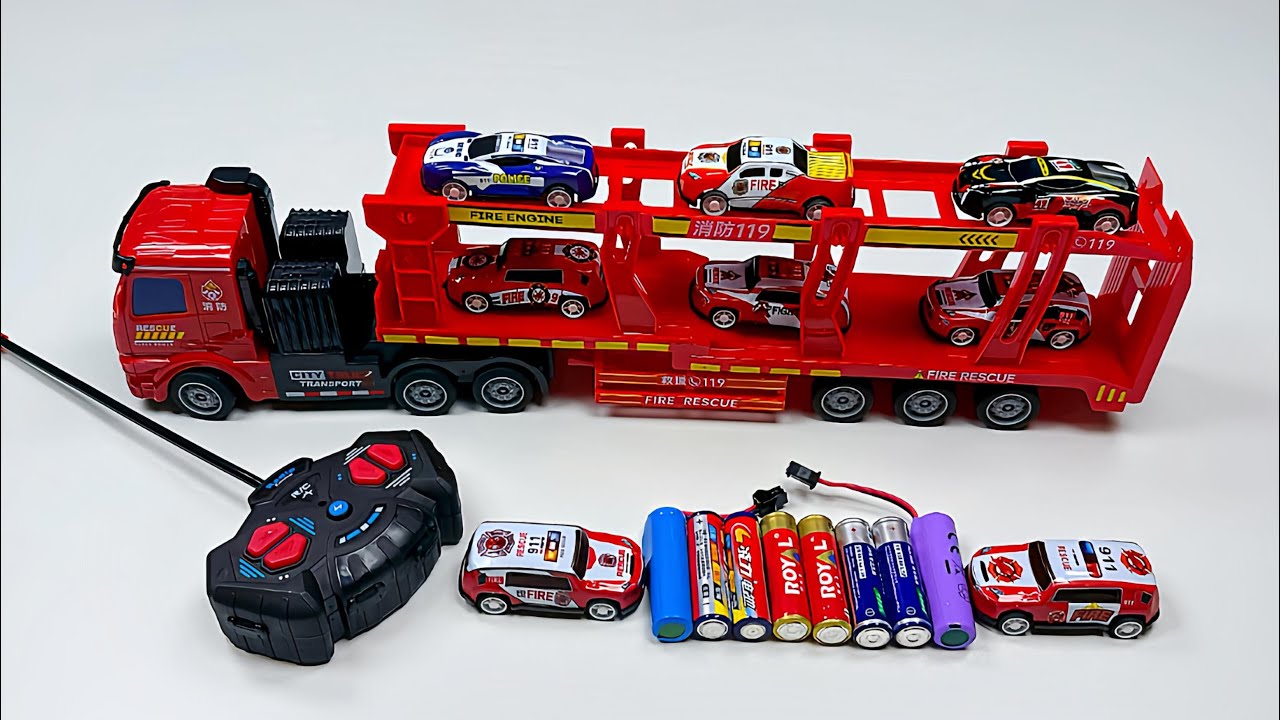 Unboxing RC Fire Rescue Truck, RC School Bus, EV Police Bus as