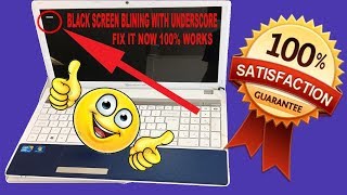 how to fix black screen blinking with underscore/100% works
