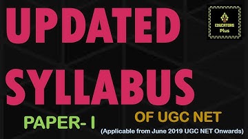 UGCNET SYLLABUS CHANGED JUNE 2019