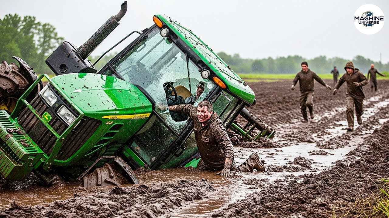 Unbelievable Tractor Stuck in Mud Moments | Extreme Heavy Equipment fails #22