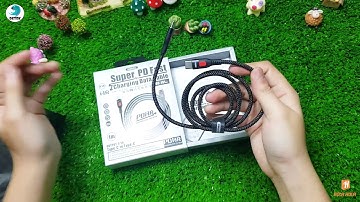 Mở hộp Cáp sạc nhanh Type C ra Type C Remax Super PD RC-151cc