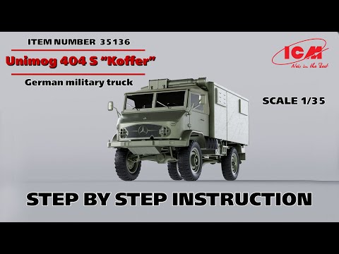 ICM 1/35 Unimog S 404 with box body, German military truck video