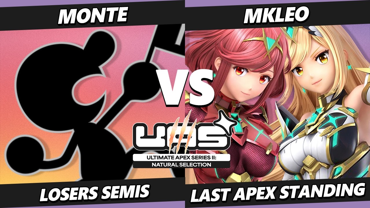 UAS II LAS LOSERS SEMIS - MkLeo (Pyra Mythra) Vs. Monte (Game & Watch) Smash Ultimate - SSBU