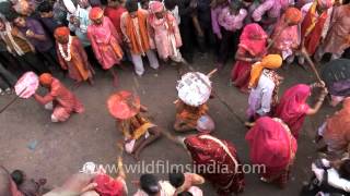 Lathmar holi takes place well before the actual celebration. it at
barsana near mathura in state of uttar pradesh. people flock to s...