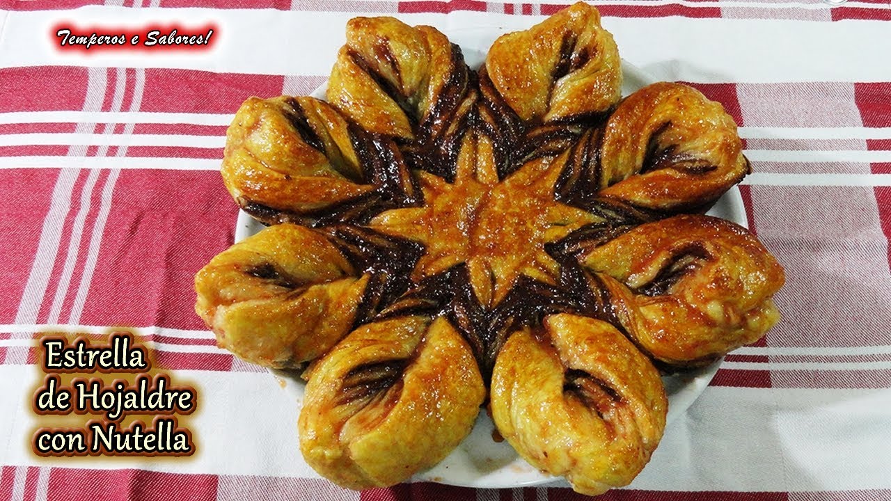 ESTRELLA DE HOJALDRE RELLENA DE NUTELLA fácil, elegante y deliciosa.