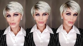 Smoky Eye Maybelline BURGUNDY BAR on Ombre Blonde Pixie Cut