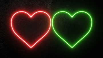 Neon Red Green Two Love Poket Background Light Blinking Animation Loop ||@ZWorkStudio||No Copyright.