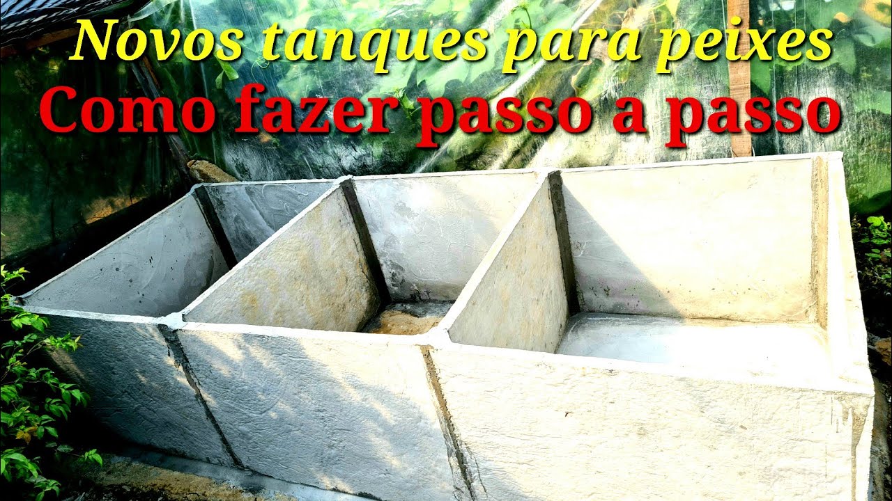 Como fazer tanque para criação de peixes  com placas de cimento