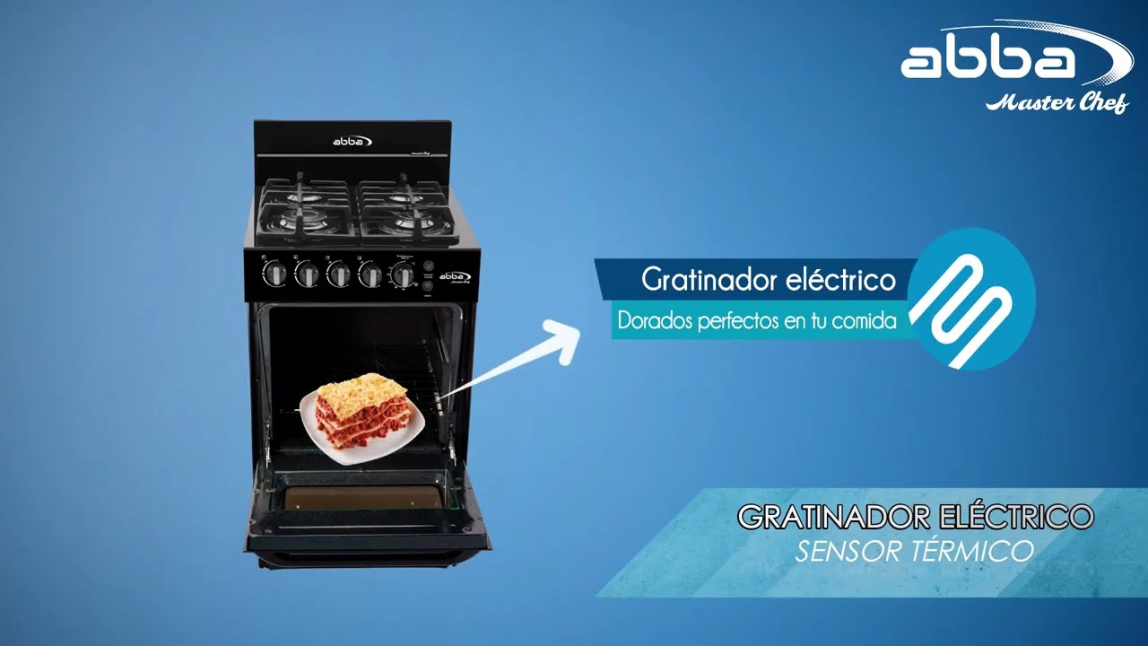 ExperienciaAbba\u200b Estufa de piso con horno Abba Master Chef | AG 201-5 GT|  Gas|4 Puestos| Gratinador - YouTube