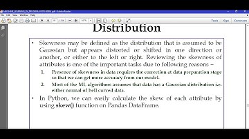 #Skewness|#Python|ML|#Machine Learning|Analysis of Skew of Attribute Distribution