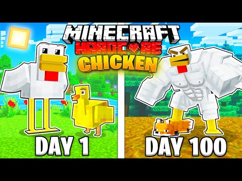I Survived 100 Days as a CHICKEN in HARDCORE Minecraft!
