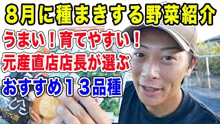 秋冬野菜栽培スタート！8月に種まきする野菜紹介　おすすめ品種１３品種厳選