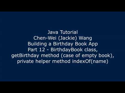 Java Tutorial Birthday Book App 12