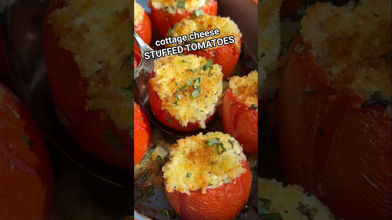 Herby cottage cheese stuffed tomatoes 🍅🙌