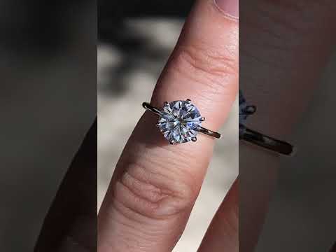 1.5mm Petite Round Brilliant Lab Grown Diamond Solitaire Ring ring video