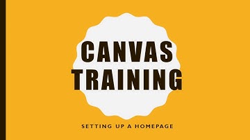 Canvas Training: Setting up a Homepage