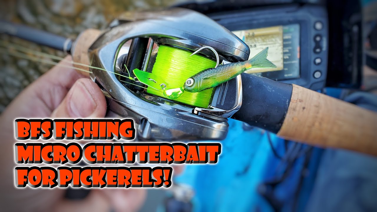 Fishing Zman Chatterbait Flashback Mini on BFS Reel for Pickerels
