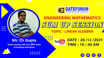 Linear Algebra | Engineering Maths | Revision Session| GATE 2022 | Gupta Sir | Session 2