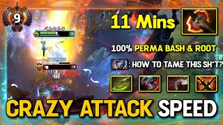 100% PERMA BASH & ROOT HARD CARRY Troll Warlord 11Mins BF Item With Crazy Attack Speed Build DotA 2