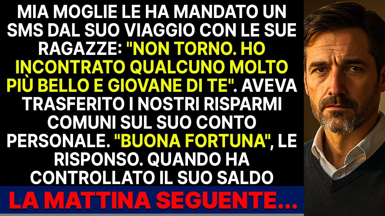 Era una sera qualunque, il telefono vibrò sul tavolo della cucina alle 23:42. Pensavo fosse mia moglie che mi scriveva dal suo viaggio alle terme con le amiche. Invece il messaggio diceva: "Non...