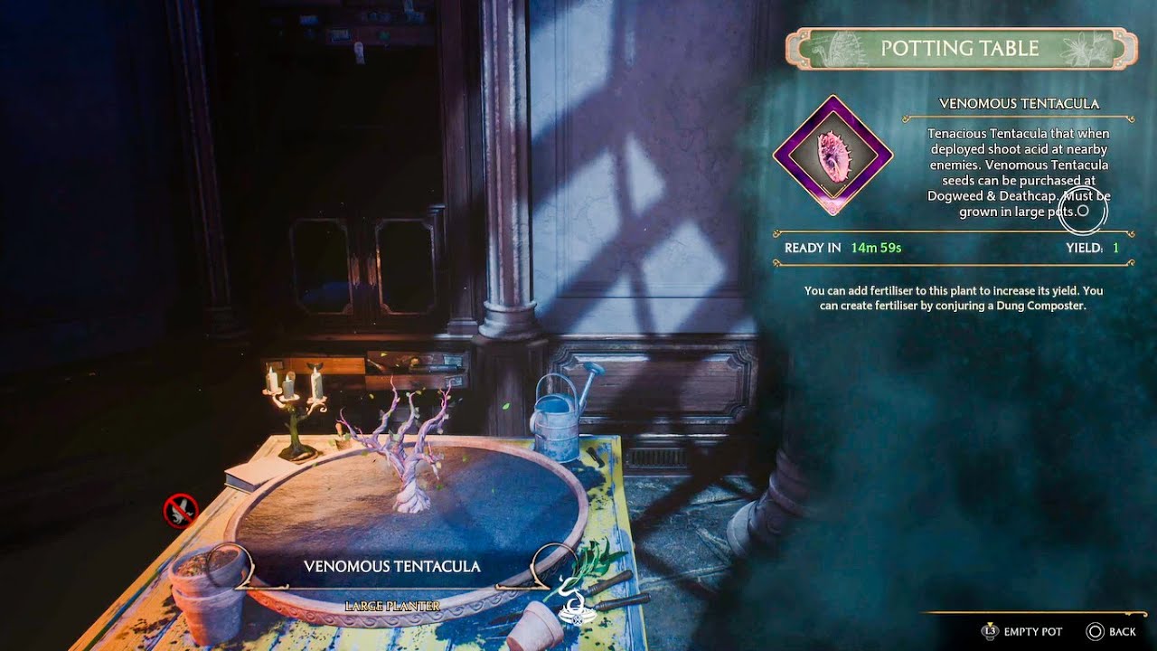 How to plant Venomous Tentacula Hogwarts Legacy YouTube