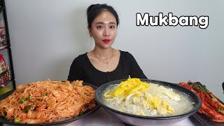 집밥먹방:) 잔치국수 비빔국수 먹방. 근데 왜  매운거죠? Korean Food Spicy Noodle Mukbang eating show