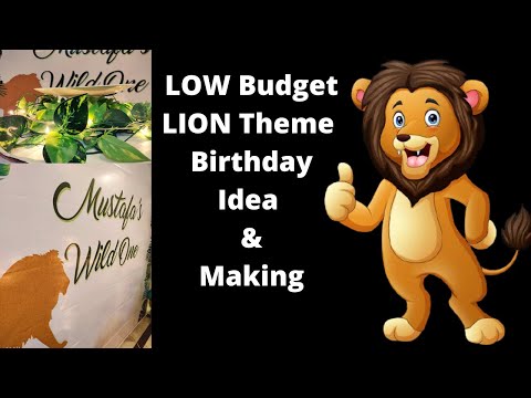 Balloon Garland Decoration | Low Budget Theme | Lion Birthday Theme Idea | Birthday Decoration